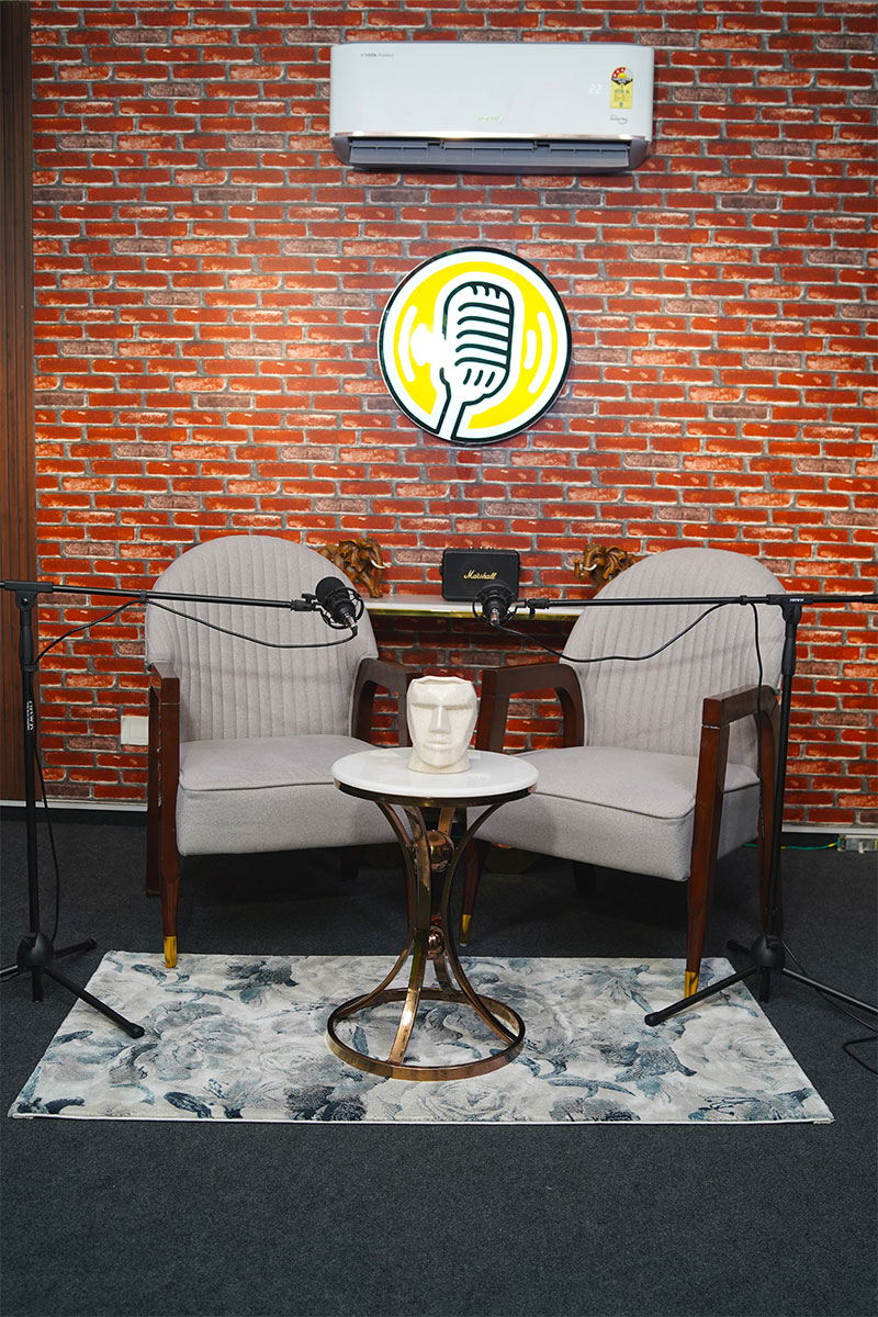 Pacetalk podcast studio setup 1 — Brick & Brand