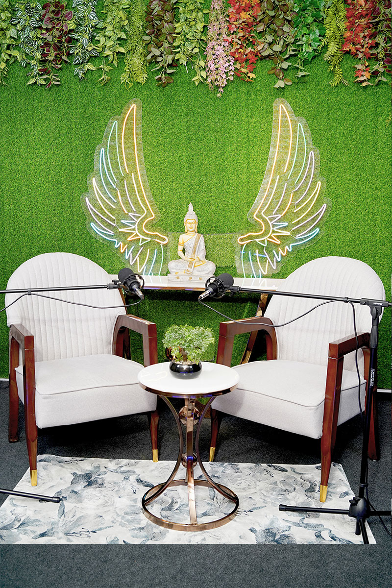 Pacetalk podcast studio setup 2 — Green Aura