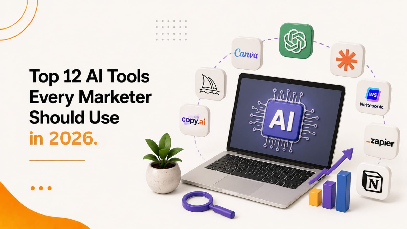 Top 12 AI tools every marketer should use in 2026 for content, ads and automation, by Pacewalk