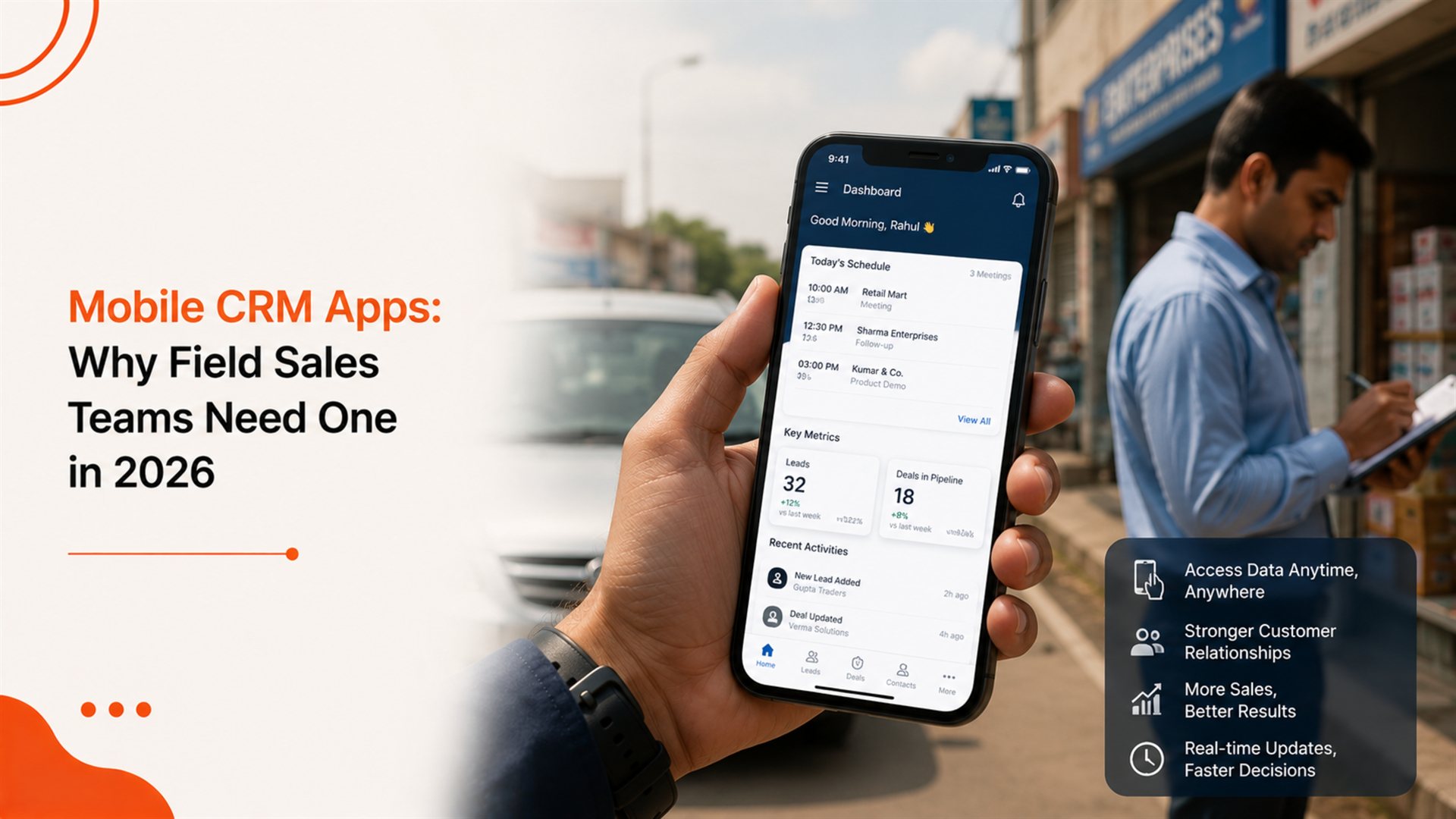 Mobile CRM Apps: Why Field Sales Teams Need One in 2026 — Pacewalk blog cover