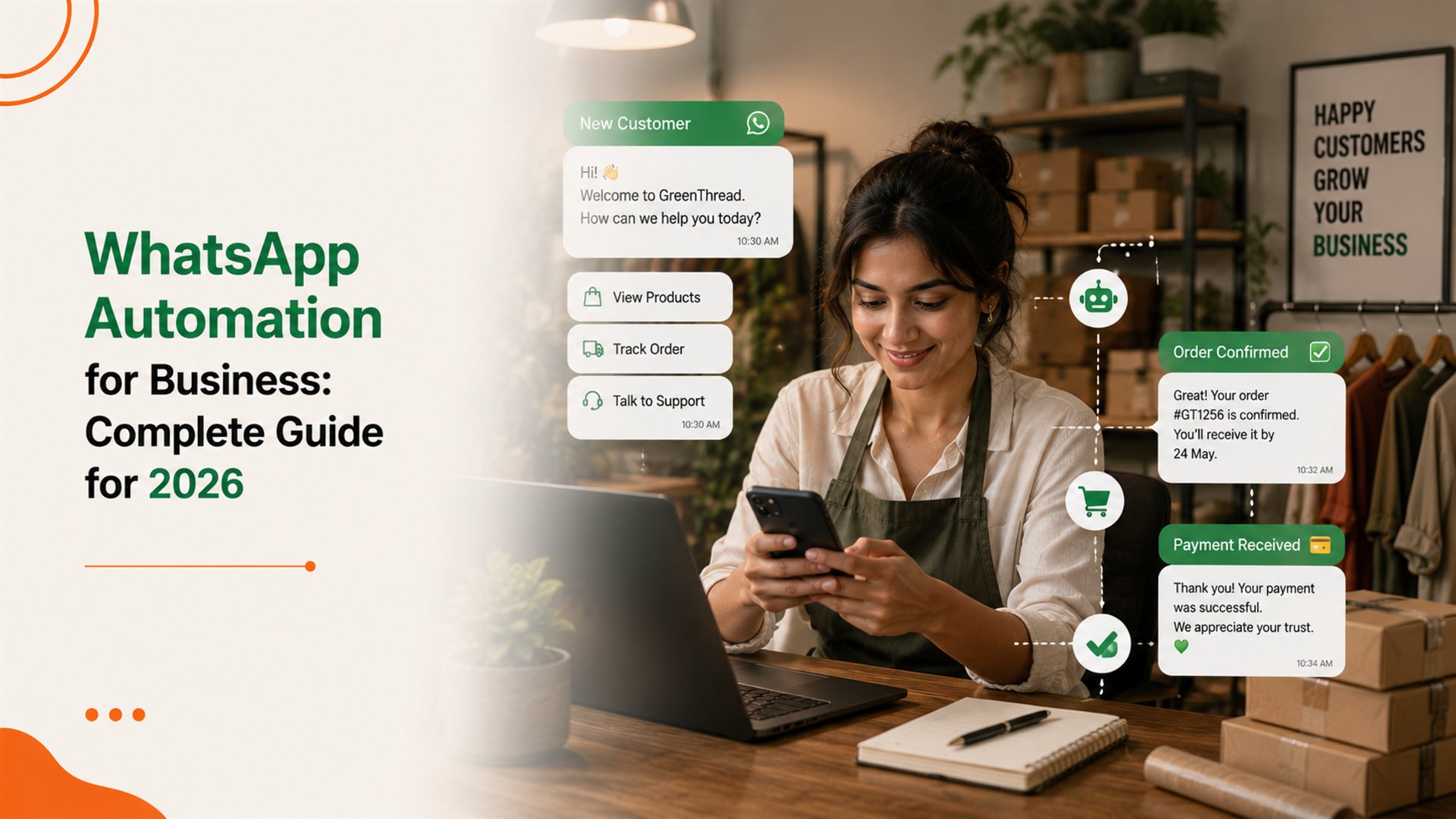 WhatsApp Automation for Business: Complete Guide for 2026 — Pacewalk blog cover