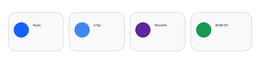Paytm, Google Pay, PhonePe accepted