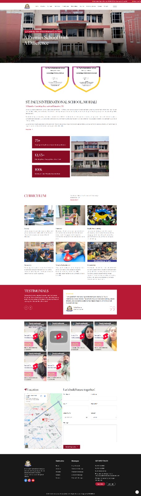 pacewalk educational institute website design portfolio