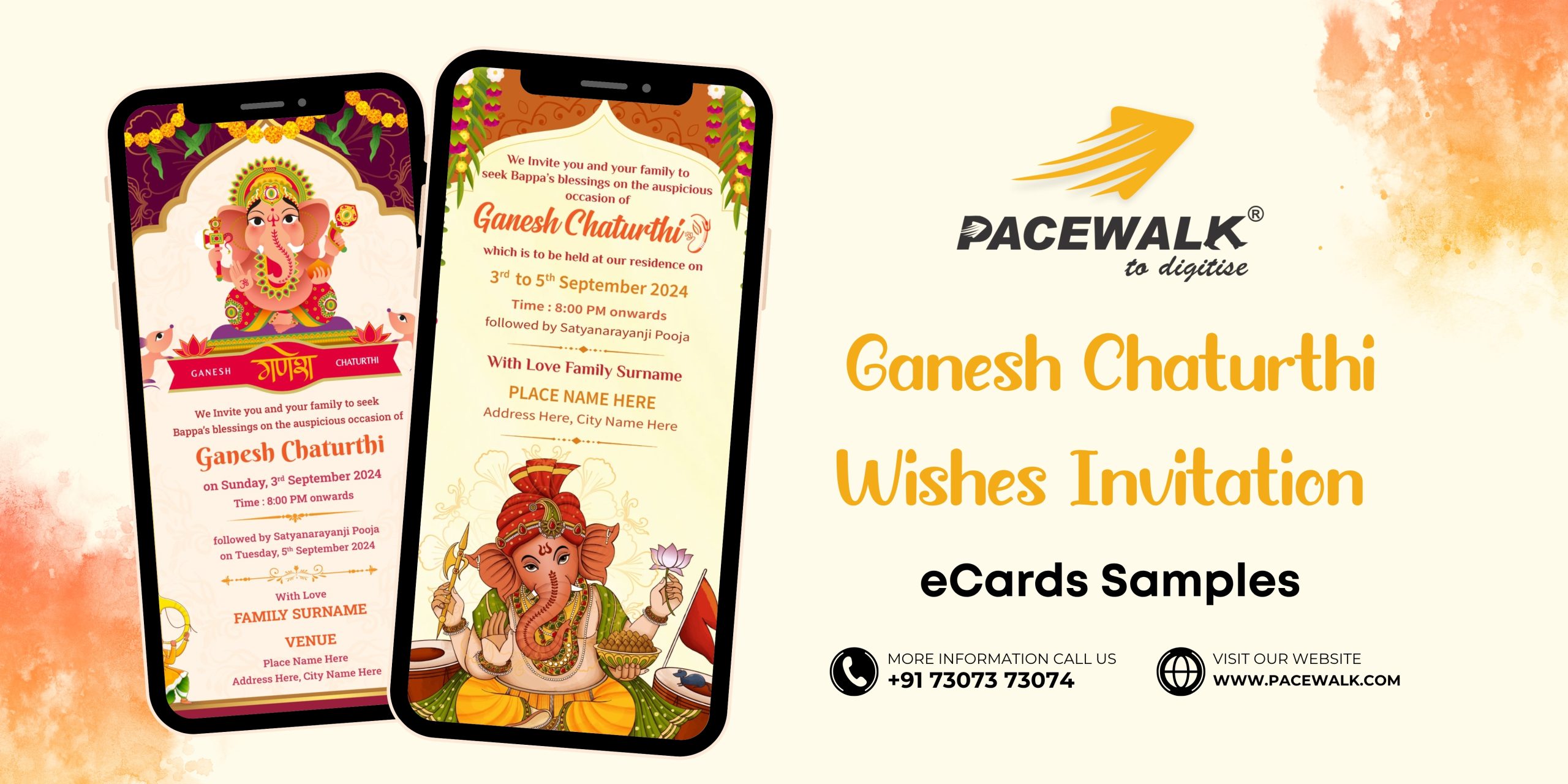 Ganesh Chaturthi Wishes Invitation eCards Samples