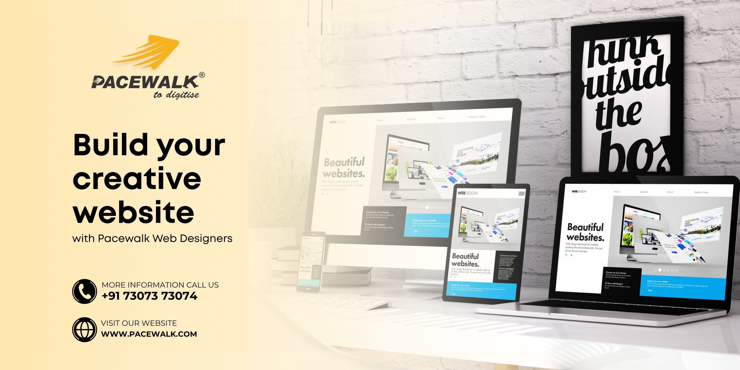 Build your creative website with Pacewalk Web Designers